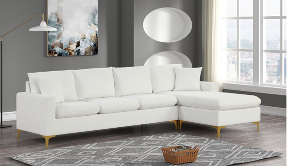 AMBER WHITE FUR SHERPA SECTIONAL