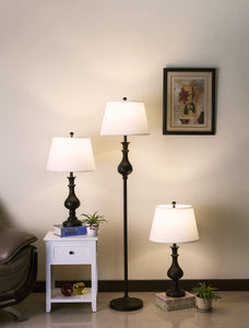 DAYA 2PC TABLE LAMPS AND 1 FLOOR LAMP BY CROWNMARK AVAILABLE IN HOUSTON, DALLAS, SAN ANTONIO, & AUSTIN  SKU 6242