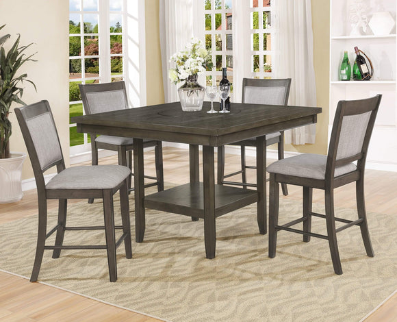 FULTON GREY COUNTER HEIGHT DINING SET BY CROWNMARK AVAILABLE IN HOUSTON, DALLAS, SAN ANTONIO, & AUSTIN  SKU 2727GY