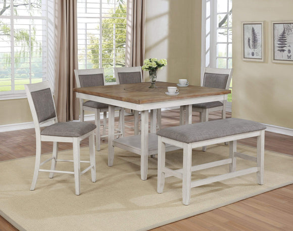 FULTON WHITE COUNTER HEIGHT DINING SET BY CROWNMARK AVAILABLE IN HOUSTON, DALLAS, SAN ANTONIO, & AUSTIN  SKU 2727WH