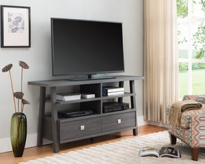 JARVIS TV STAND IN GRAY BY CROWNMARK AVAILABLE IN HOUSTON, DALLAS, SAN ANTONIO, & AUSTIN  SKU B-4808