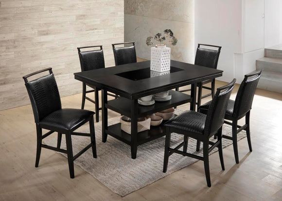 7 PC TOMMY COUNTER HEIGHT DINING SET IN BLACK BY HH AVAILABLE IN HOUSTON, DALLAS, SAN ANTONIO, & AUSTIN  SKU Tommy