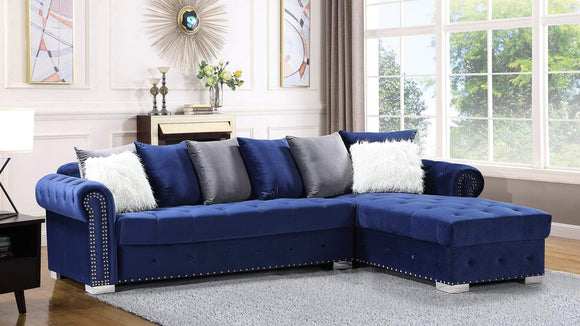 MILAN BLUE SECTIONAL  BY NEW ERA AVAILABLE IN HOUSTON, DALLAS, SAN ANTONIO, & AUSTIN  SKU S8186BL