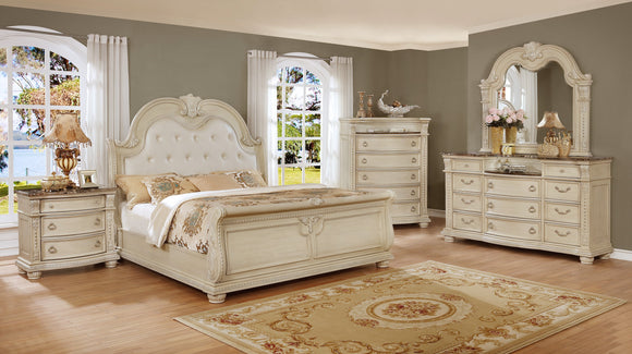 STANLEY ANTIQUE WHITE COMPLETE BEDROOM SET BY CROWNMARK AVAILABLE IN HOUSTON, DALLAS, SAN ANTONIO, & AUSTIN  SKU b1630
